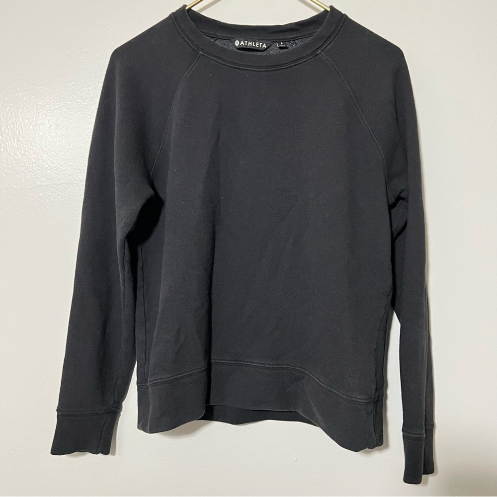 Athleta Black Pullover Crew Top Sweatshirt Size Small